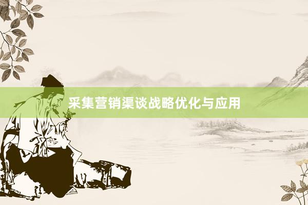 采集营销渠谈战略优化与应用